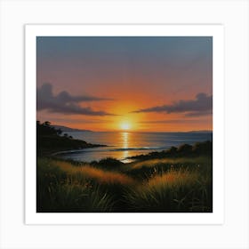 Default Brush Painting Of Sunrise 1 Art Print