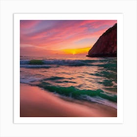 Sunset On The Beach 1 Art Print