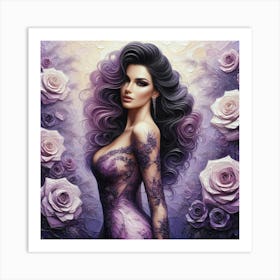 Purple Roses 1 Art Print