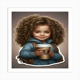 Little Girl With Curly Hair Art Print