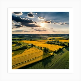 Sunset In The Fields Art Print