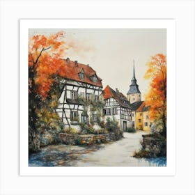 Autumn Village Art Print