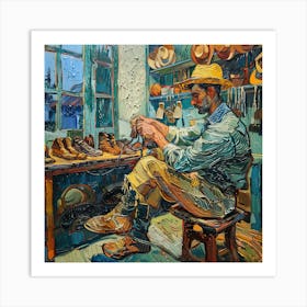 Van Gogh Style: The Cobbler´s Workshop Art Print