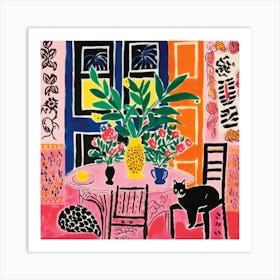 Cat In The Dining Room 6 Art Print