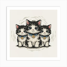 Three Kittens 1 Art Print