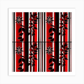 Red And Black Stripes Art Print