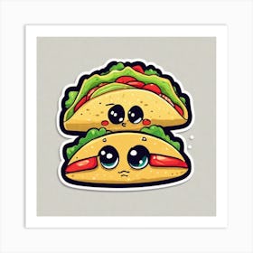 Mexican Taco Sticker 2d Cute Fantasy Dreamy Vector Illustration 2d Flat Centered By Tim Burt (25) Art Print