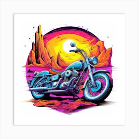 Psychedelic Motorcycle Art Print