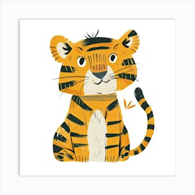 Charming Illustration Tiger 4 Art Print