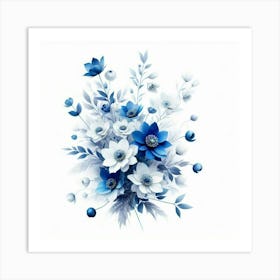 Blue Flowers Art Print