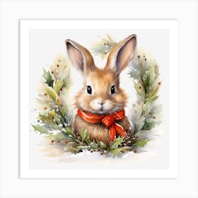 Christmas Bunny 8 Art Print