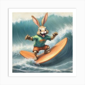 Bunny Surfboard 14 Art Print