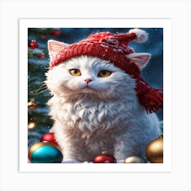 Christmas Cat Art Print