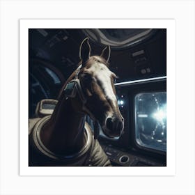 Horse In Space Art Print