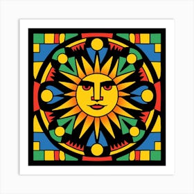 Retro Sunburst Art Print