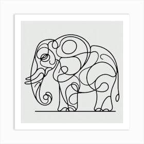 Elephant Picasso style 2 Art Print