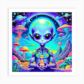 Alien Cat Art Print