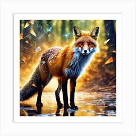 Fox In The Forest 33 Art Print