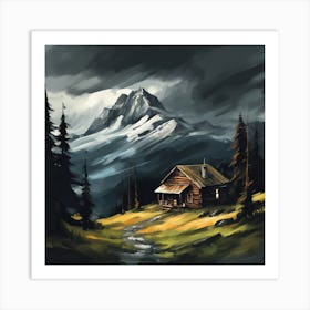 Cabin In The Mountains 2 Art Print