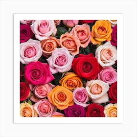 Colorful Roses Background 38 Art Print