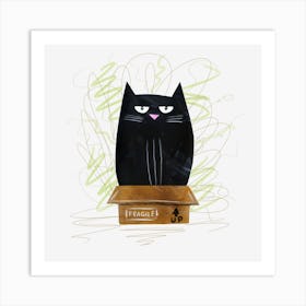 Cat In A Box 1 Art Print