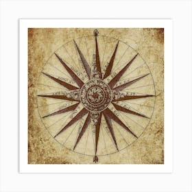 Vintage Compass Navigation Art Print