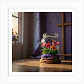 Jar Of Flowers Art Print