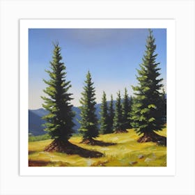 Spruce Trees Art Print