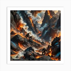 Lava Mountain And King Kongs Art Print