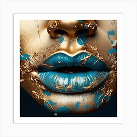 Gold Lips 1 Art Print