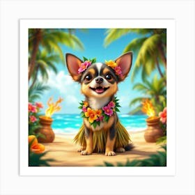 Chihuahua Hawaiian Art Print