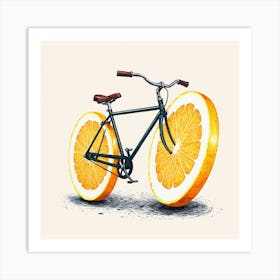 Orange Bike Art Print