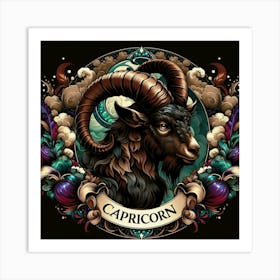 Capricorn Zodiac Sign, Earth Element, The Goat Art Print