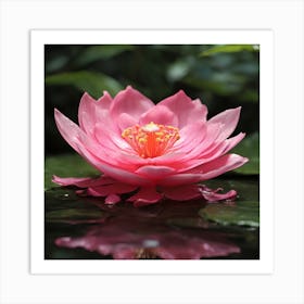 Pink Lotus Flower 2 Art Print