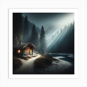 Cabin In The Woods Art Print