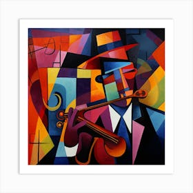 Man Playing A Violin Art Print