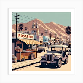 Rosarito, Baja California, Mexico. Vintage  Art Print