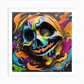 Colorful Skull 7 Art Print