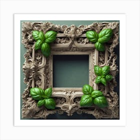 Frame Created From Basil On Edges And Nothing In Middle Trending On Artstation Sharp Focus Studio (3) Art Print