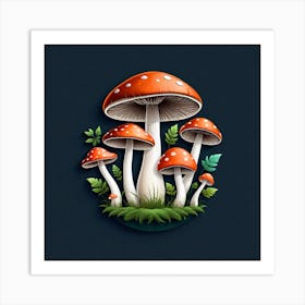 Mushroom Illustration 1 Art Print