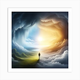 Man In The Clouds Dreamscape Art Print