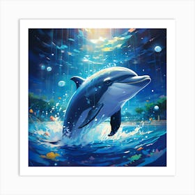 Dolphin In The Water Art Print