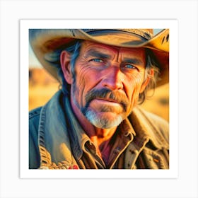 Cowboy Portrait 1 Art Print