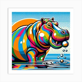 Pop Hippo 6 Art Print