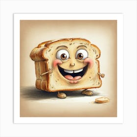 Cartoon Bread 10 Art Print