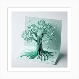 Minimalist origami tree 1 Art Print