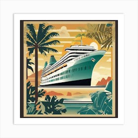 Cruise Ship At Sea Art Print