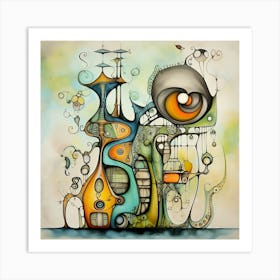 Abstract Fractal City Art Print