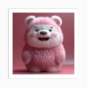 Pink Teddy Bear Art Print