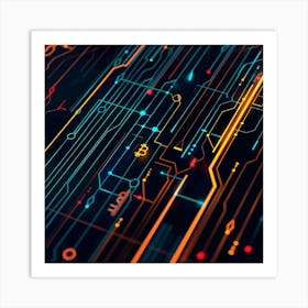 Abstract Circuit Board Art Print